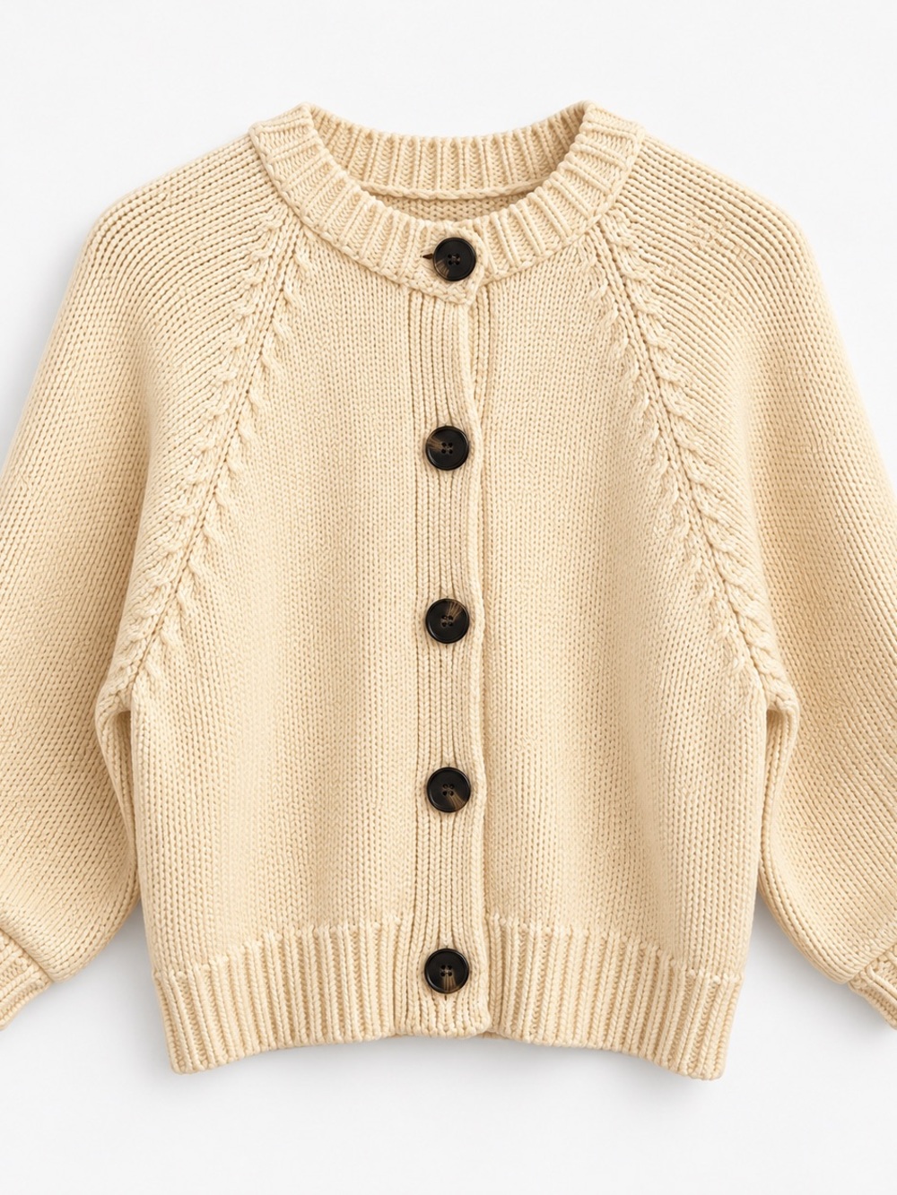 NWOT Zara Cream Chunky Knit Button Cardigan